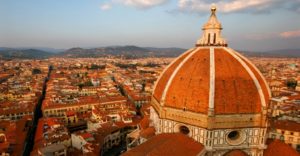 View on Florence Duomo and city from Campanile tower.